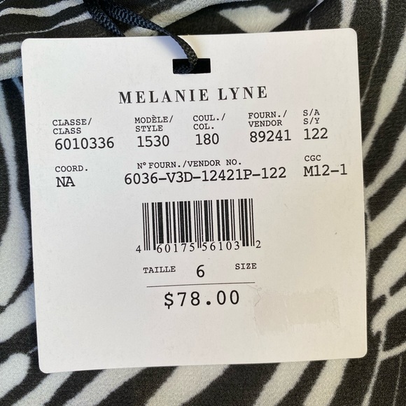 NWT Womens Melanie Lyne Tops | Zebra Print Sleeveless Blouse Black Size 6 - Picture 5 of 10